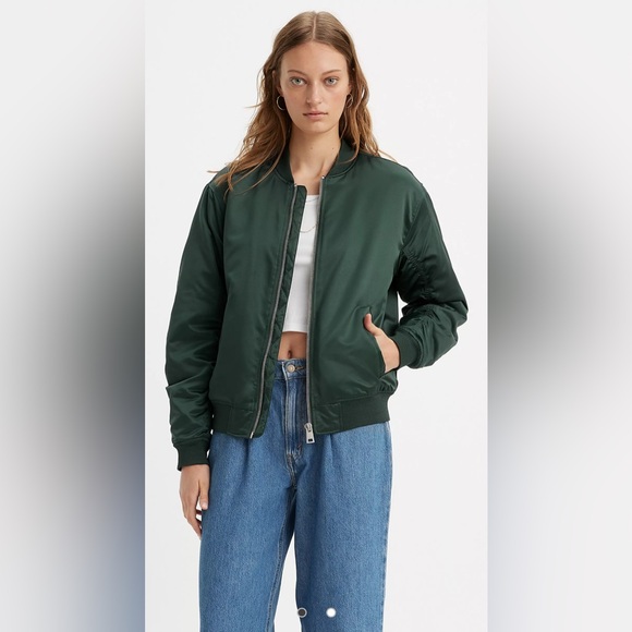 Levi's Jackets & Blazers - #712 Levi's Dark Green Relaxed Bomber Jacket Small